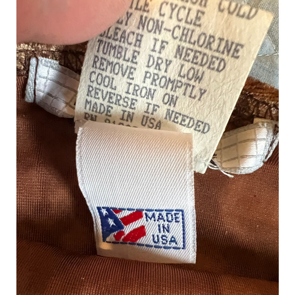 Vintage LaBelle Slip Dress Velvet Brown Paisley Cowl Neck Midi Evening Size S - Picture 4 of 9